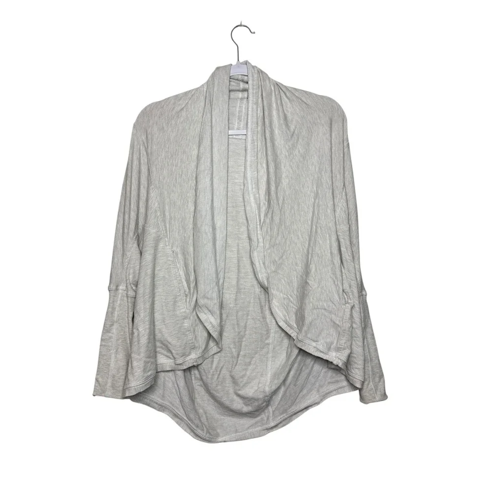 Lululemon To & Flow Wrap Heathered Mod White‎ 2 Draped Open Oversized Stretch